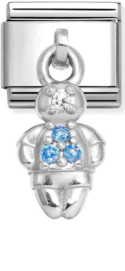 Nomination, Composable Classic CHARMS stainless steel and 925 sterling silver (29_BLUE boy)
