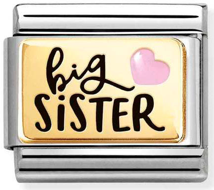 Nomination, Composable Classic PLATES (IC) in steel, enamel and 18k gold (05_Big Sister)