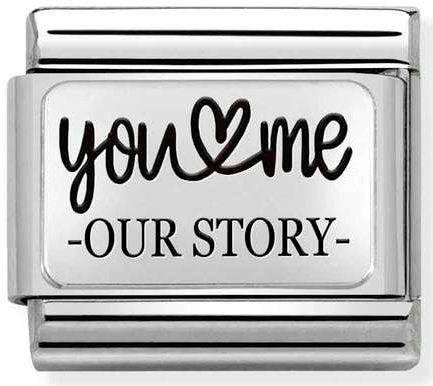 Nomination, COMPOSABLE Klasik Plakalar (IC) Çelik ve 925 Ayar Gümüş (31_ You ve Me Story)