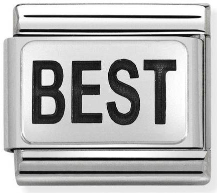 Nomination, COMPOSABLE Klasik Oksidize Plakalar 2 Çelik ve 925 Ayar Gümüş (27_Best)