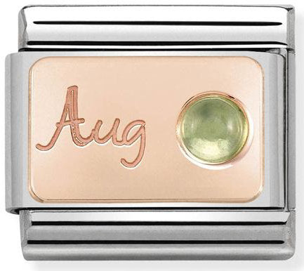 Nomination, S, Steel ve 9K ROSE altın (08_August Peridot) Ayının COMPOSABLE Klasik Taşı