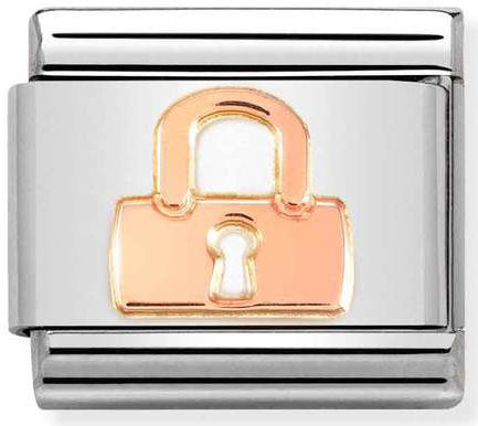 Nomination, COMPOSABLE klasik semboller çelik ve 375 altın (47_padlock)