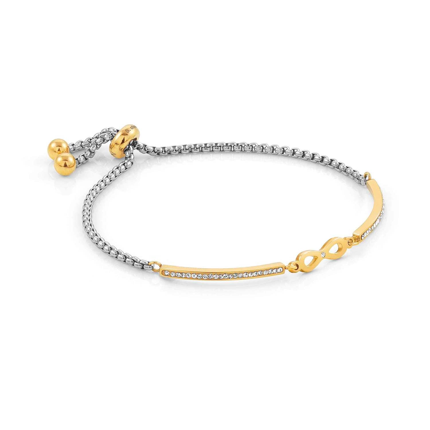 Nomination,MILLELUCI çelik bileklik ve cubic zirconia (GOLD RICH) (024_Infinite)