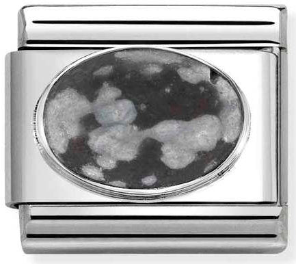 Nomination, Composable Classic HARD STONES steel and 925 sterling silver (44_MAT OBSIDIAN)