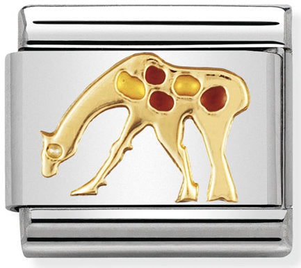 Nomination, Emaye ve 18K altınlı paslanmaz Çelik COMPOSABLE klasik hava hayvanları (26_giraffe)