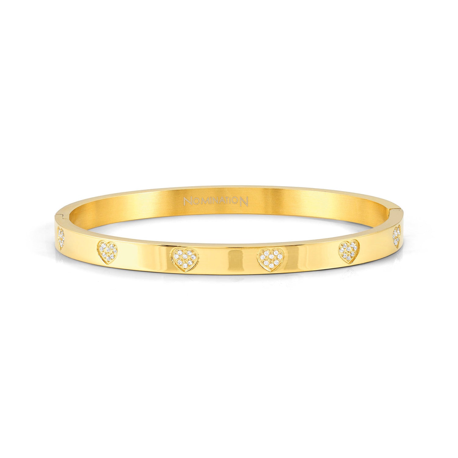 Nomination,PRETTY BANGLES çelik bileklik ve cz PAVE (SMALL SIZE) (006_Gold Heart)
