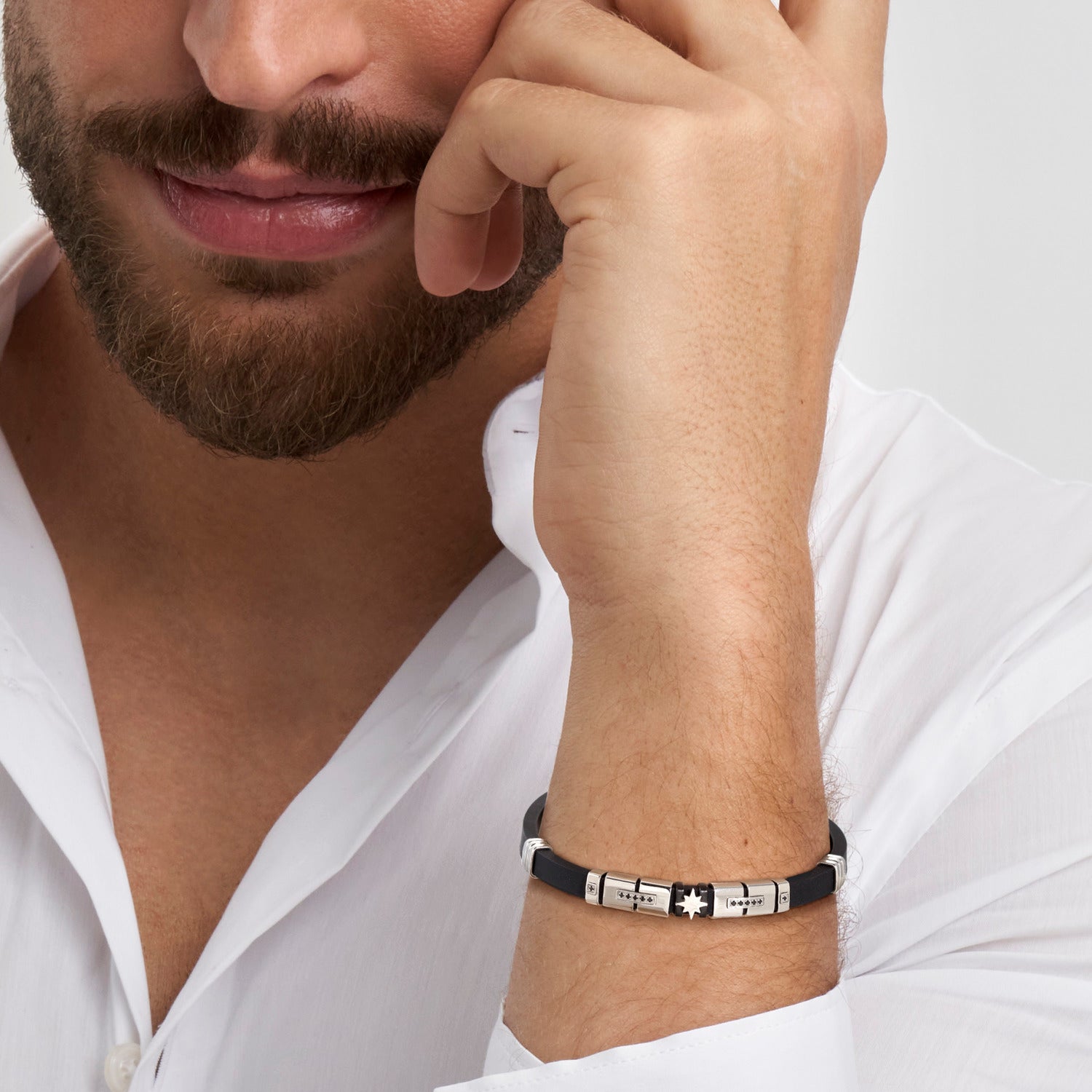 Nomination, CITY bracelet in steel, cz and rubber (014_Wind Rose)