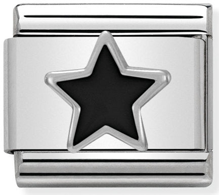 Nomination, Paslanmaz çelik, emaye ve 925 Ayar Gümüş (05_Siyah Star)