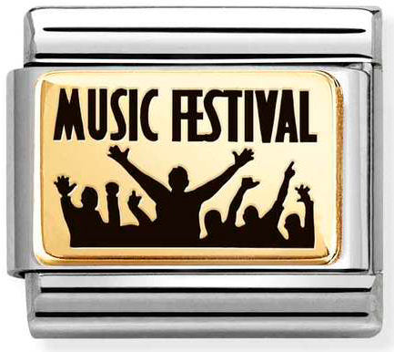 Nomination, Composable Classic PLATES (IC) in steel and 18k gold (40_Music festival)