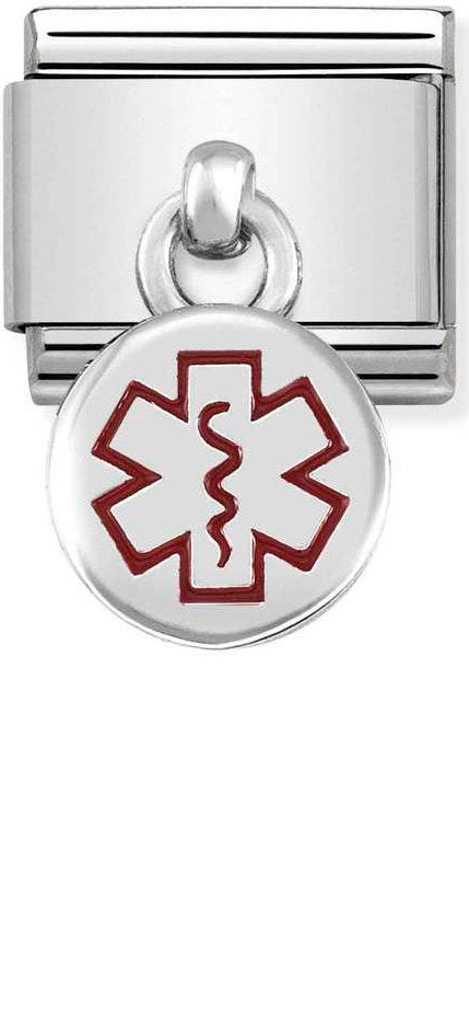 Nomination, S, Çelik, 925 Ayar Gümüş ve Emaye (küçük) (01_medical etiketi)