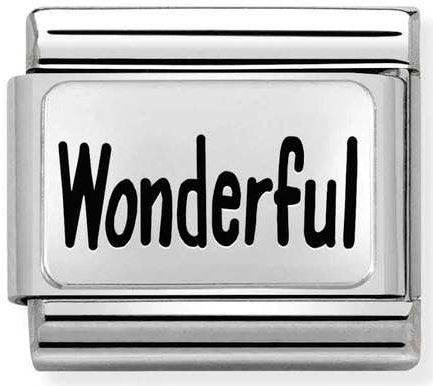 Nomination, COMPOSABLE Klasik Plakalar Oksitlenmiş Çelik ve 925 Ayar Gümüş (52_WONDERFUL)