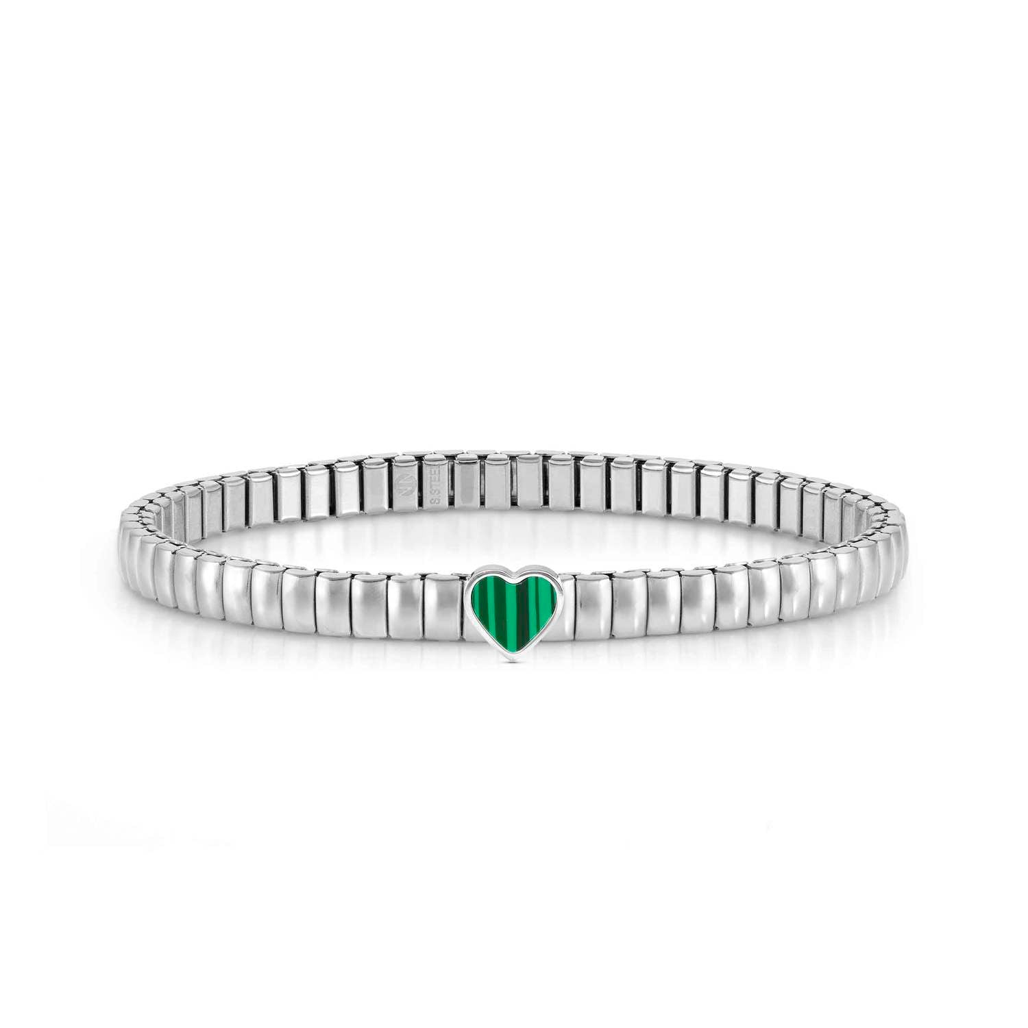 Nomination, XTE XSMALL BRACELET ED, Çelik ve Taş Yaşam (113_Malachite Kalp)