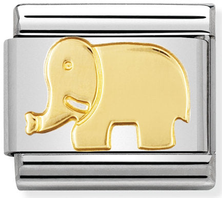 Nomination, 18K altınlı paslanmaz Çelik COMPOSABLE klasik hayvanlar (toprak) (08_elephant)