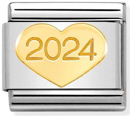 Nomination, Composable Classic SYMBOLS steel and 18k gold (57_Heart 2024)