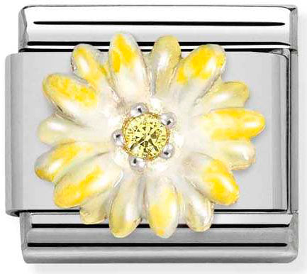 Nomination, COMPOSABLE CL Simbols Paslanmaz Çelik, Emaye, Yavru, Zirc ve 925 Ayar Gümüş (04_Sarı Flower)