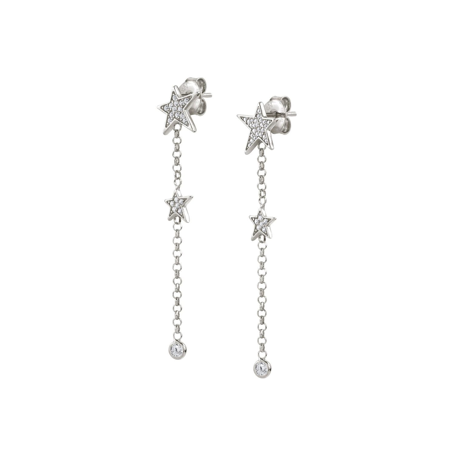 Nomination,Stella 925 925 Gümüş Saplama Küpe  ve kübik zirkonya (Küçük Kolyeler) (010_Silver)