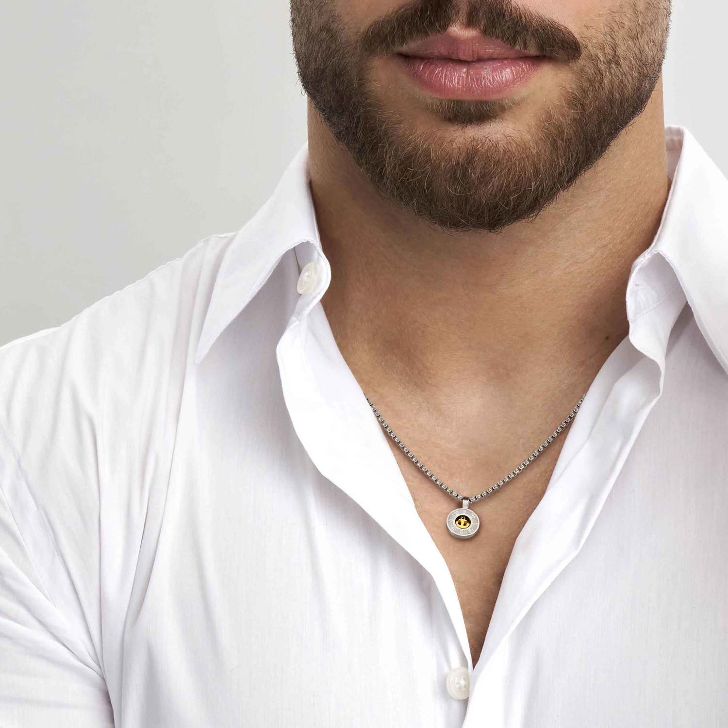 Nomination, MANVISION necklace in steel and cubic zirconia ANCHOR (012_Yellow Gold)