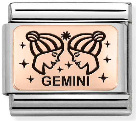 Nomination, COMPOSABLE klasik ZODIAC (IC) çelik ve 9k altın (03_gemini)