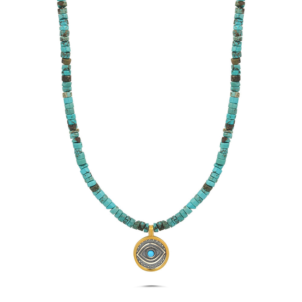 Bali Turkuazı Göz Doğal Taş Kolye