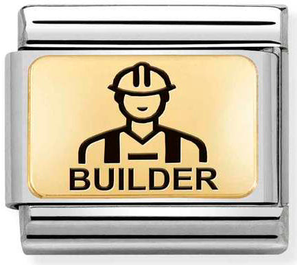 Nomination, Çelik ve 18K altın (30_builder) COMPOSABLE klasik plakalar (IC)