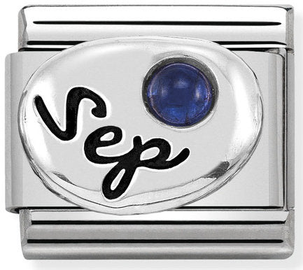 Nomination, ST, Çelik, 925 Ayar Gümüş ve Taşlarda COMPOSABLE Klasik Semboller (09_Sepember Sapphire)