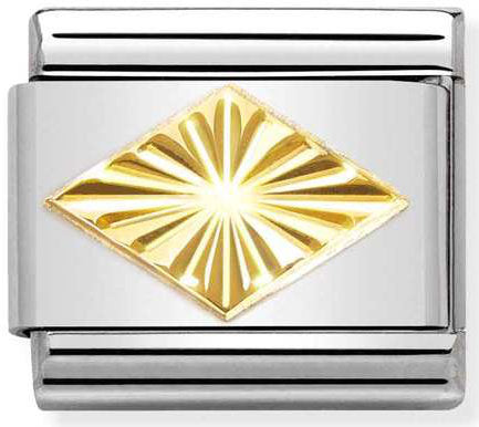 Nomination, COMPOSABLE klasik semboller çelik ve 18k altın (54_Diamond kaplı eşkenar