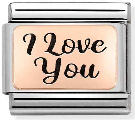 Nomination, Composable Classic PLATES (IC) steel and 9k rose gold (18_I love you)