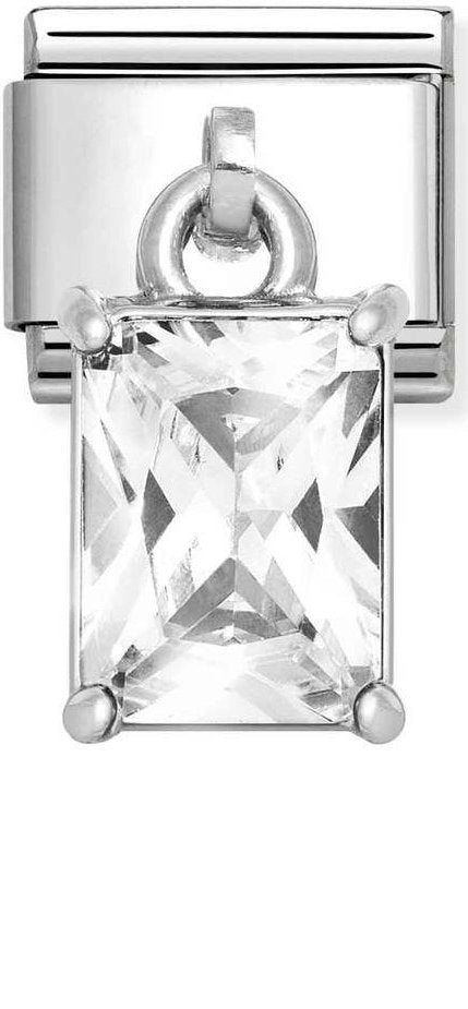 Nomination, Composable Classic CHARMS CUBIC ZIRCONIA steel, 925 sterling silver (11_White baguette)