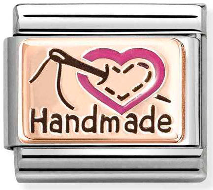 Nomination, Composable Classic PLATES (IC) steel, enamel and 375 gold (01_Handmade)