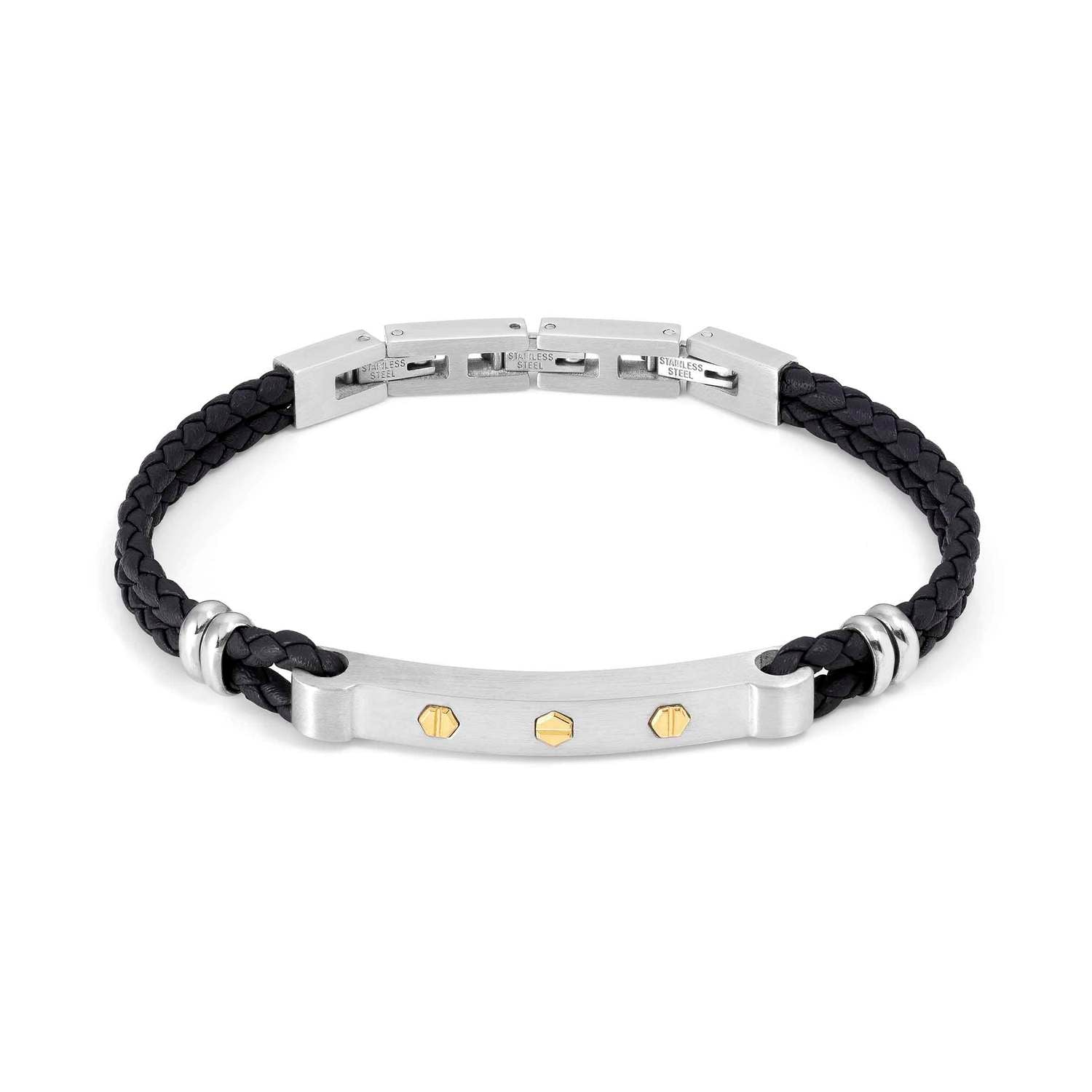 Nomination, MANVISION bracelet in steel and synthetic leather (001_BLACK)