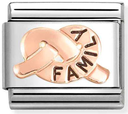 Nomination, Composable Classic SYMBOLS steel, enamel and 9k rose gold (37_FAMILY knot)