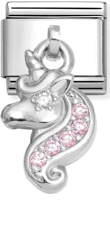Nomination, Composable Classic CHARMS stainless steel and 925 sterling silver (36_PINK Unicorn)