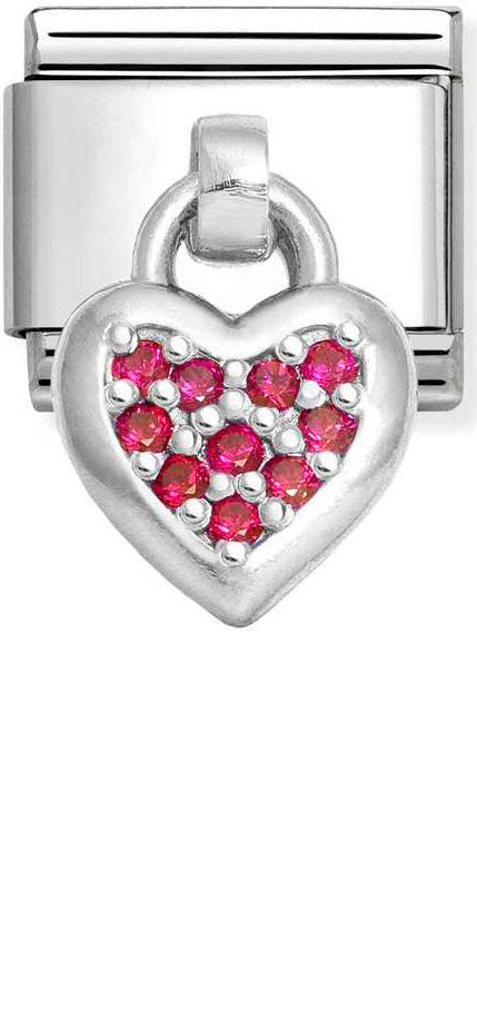 Nomination, Composable Classic CHARMS stainless steel and 925 sterling silver (26_Red heart)