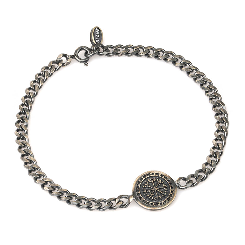 Viking Vegvisir Gümüş Zincir Bileklik