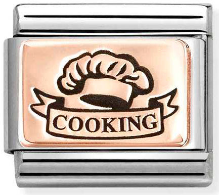 Nomination, Composable Classic PLATES (IC) steel and 9k rose gold (25_Cooking)