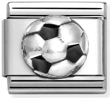 Nomination, Composable Classic SYMBOLS in stainless steel, enamel and 925 sterling silver (27_Soccer ball)
