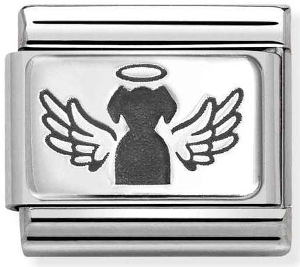 Nomination, Composable Classic PLATES (IC) steel and 925 sterling silver (46_Angel dog)