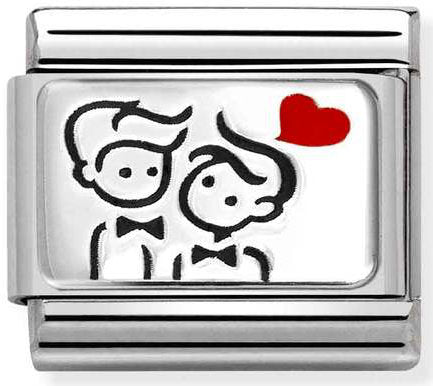 Nomination, Composable CL OXIDIZED PLATES in steel, enamel and 925 sterling silver (57_2 Men)