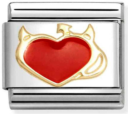 Nomination, COMPOSABLE Classic LOVE in stainless steel with enamel and 18k gold (51_Devil heart)