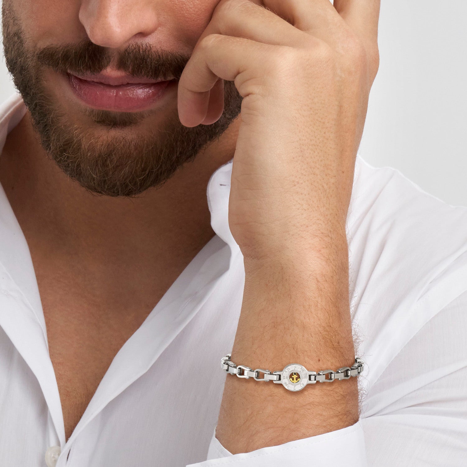 Nomination, MANVISION bracelet in steel and cubic zirconia ANCHOR (012_Yellow Gold)