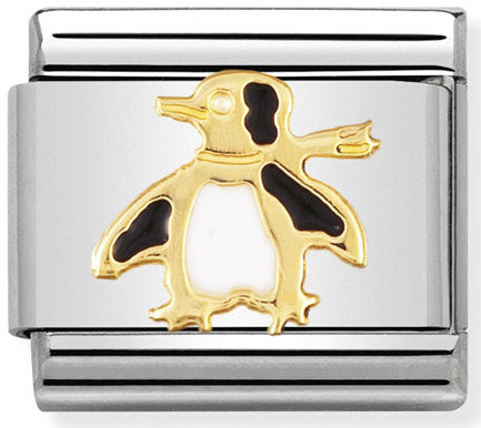 Nomination, Emaye ve 18K altınlı paslanmaz Çelik COMPOSABLE klasik su hayvanları (04_penguin)