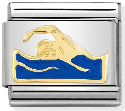 Nomination, Emaye ve 18K altın (18_swimmer) ile paslanmaz Çelik COMPOSABLE klasik spor 1