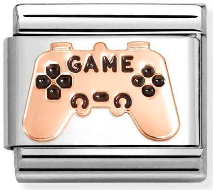 Nomination, Composable Classic SYMBOLS steel, enamel and 9k rose gold (26_Black controller)