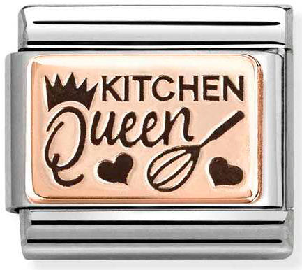 Nomination, Composable Classic PLATES (IC) steel and 9k rose gold (23_Kitchen Queen)