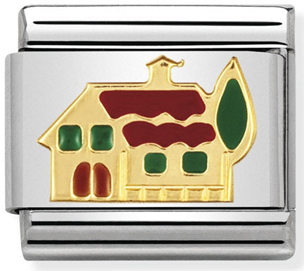 Nomination, Emaye ve 18K altınlı paslanmaz Çelik COMPOSABLE klasik günlük yaşam (19_house)