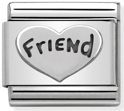 Nomination, ST, Çelik ve 925 Ayar Gümüş (18_ Friend Heart) içinde COMPOSABLE klasik oksitlenmiş semboller