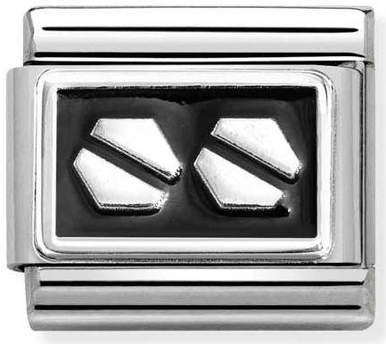 Nomination, Composable CL PLATES SYMBOLS in stainless steel, 925 sterling silver and enamel (33_Double hex screws)