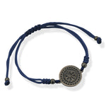 Gümüş Vegvisir Lacivert Makrome Bileklik