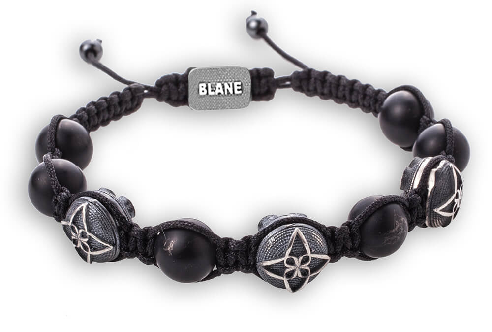 Oniks Doğal Taş Makrome Bileklik – Gümüş Blane Logo