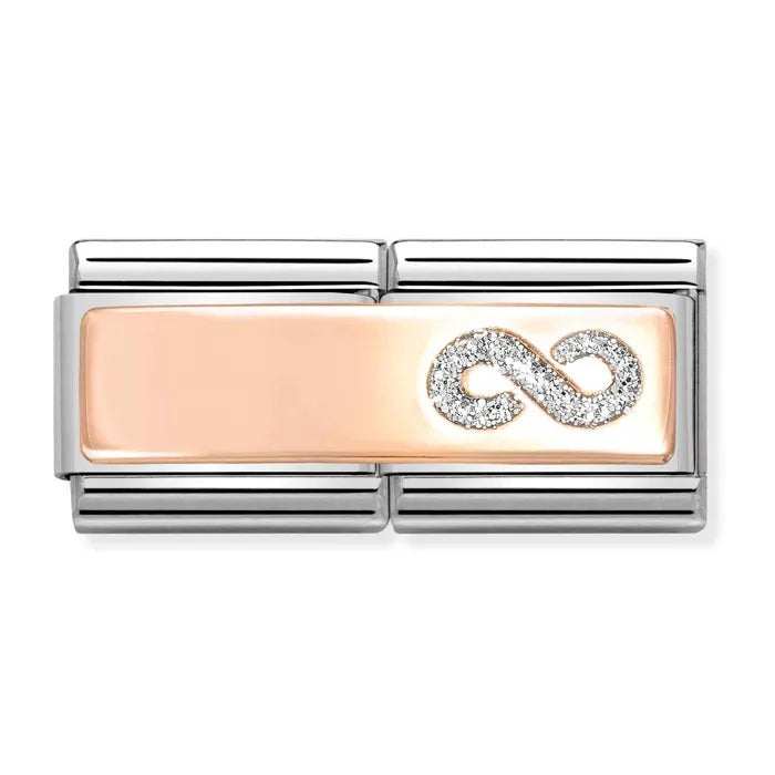 Nomination, Composable DOUBLE Classic infinite glitter SYMBOLS steel, enamel and 375 gold (01_Infinite glitter)